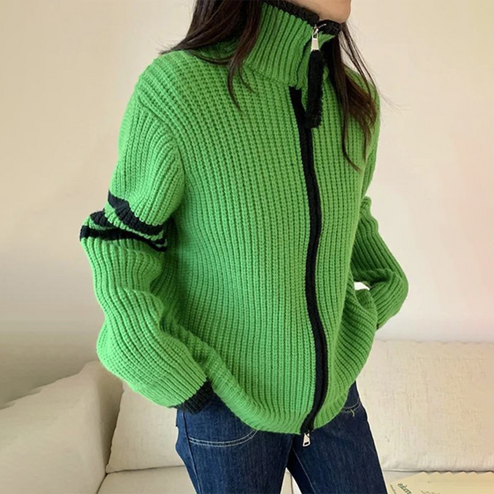 Fresh stand-up collar jumper