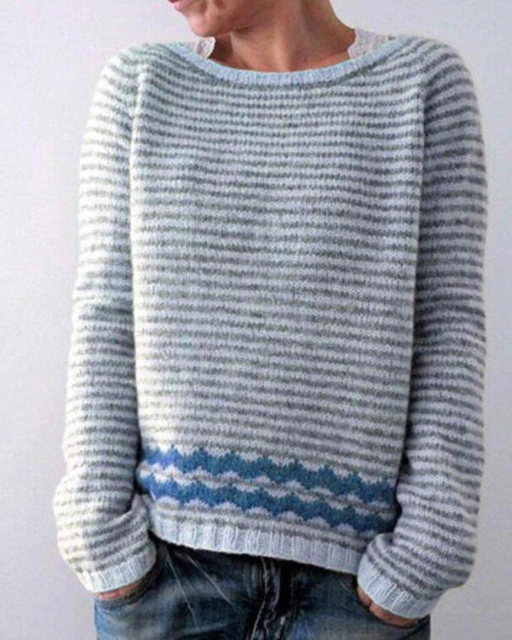 Women's - Retro Jumper - Cotton Blend - Cosy Knit Style - Vintage-Inspired Fashion