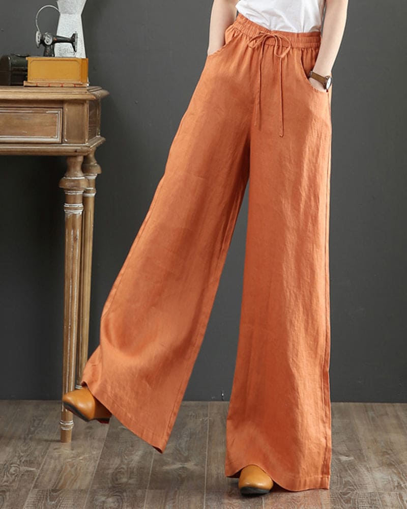 Trousers in plain colour