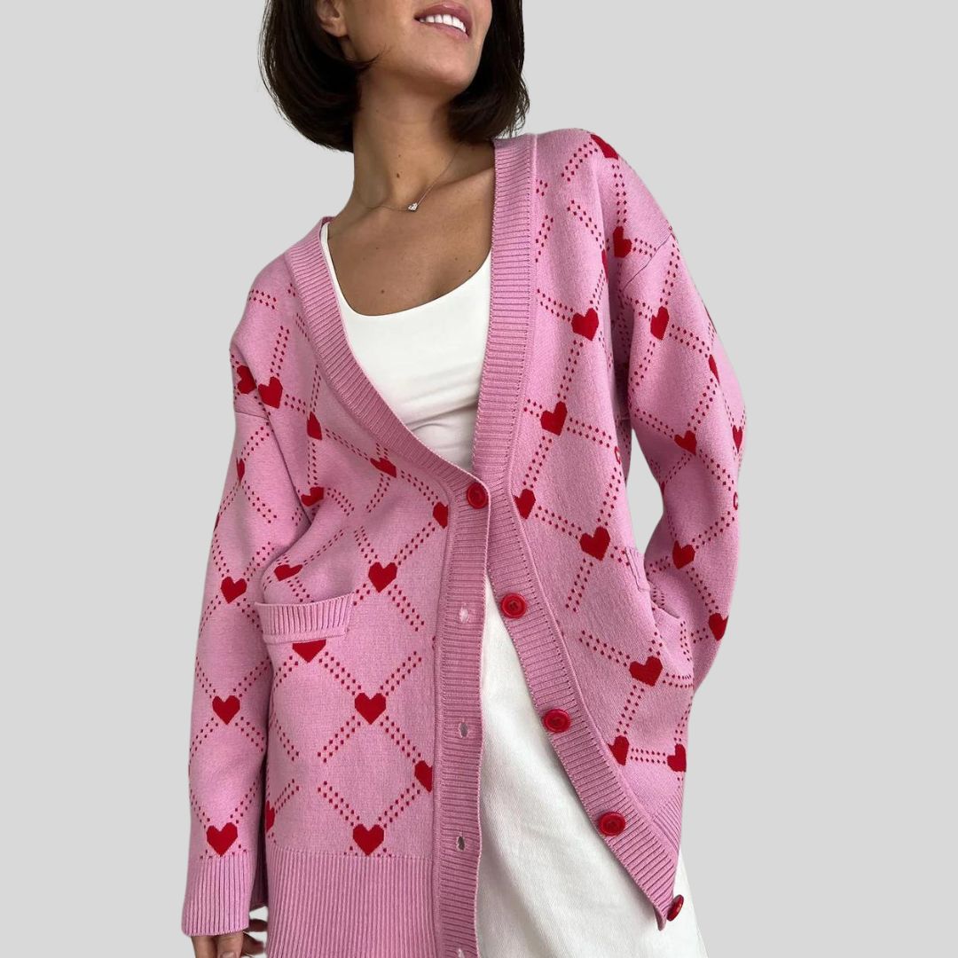 Cosy knitted ladies cardigan