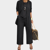 Women's - Chic Unicoloured Three-Piece Set - Soft Fabric - Stylish Outfit for Women