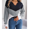 Knitted Ladies' Sweater with V-Neck