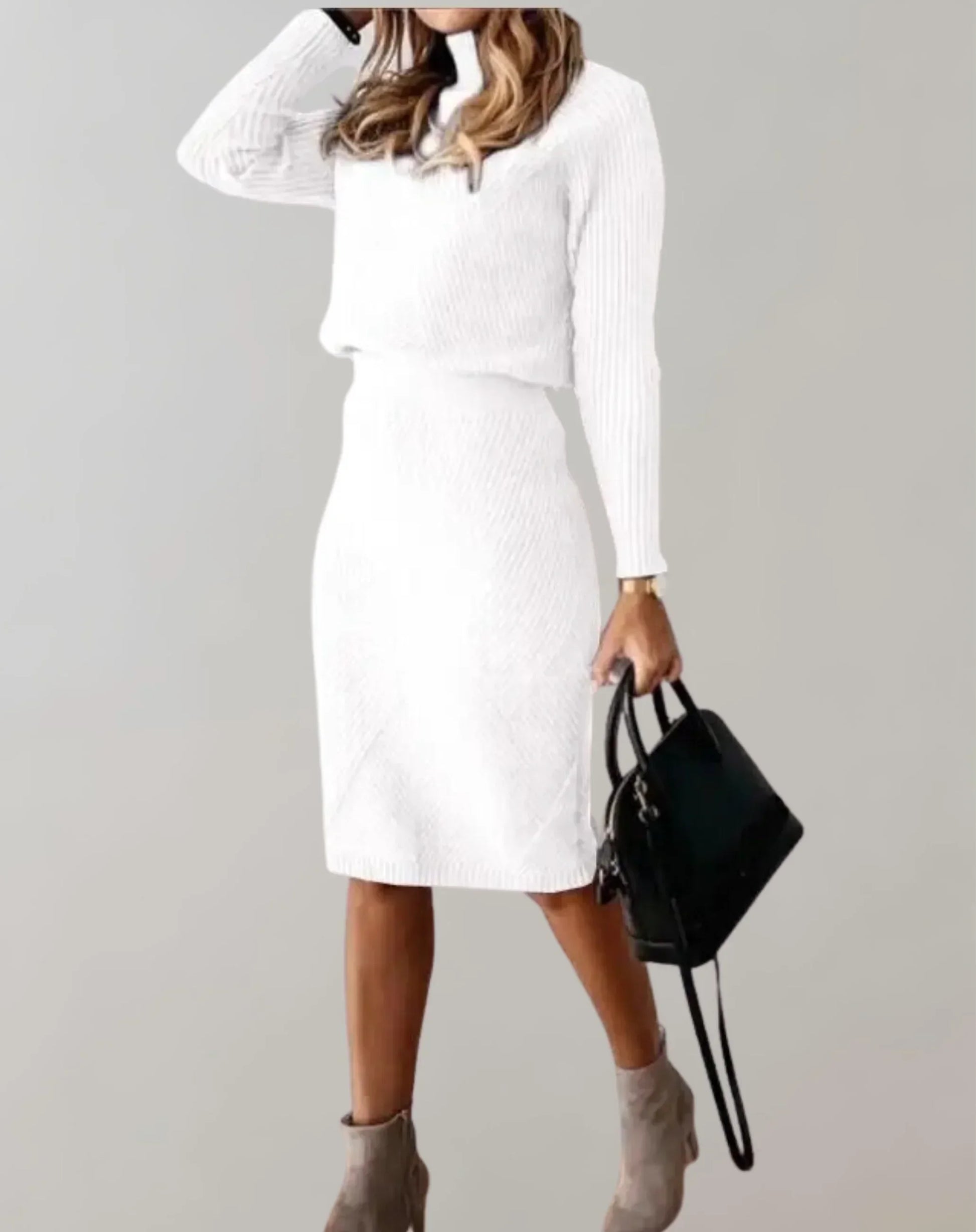 Women's - Two-Piece Slim Fit Set - Ribbed Knit