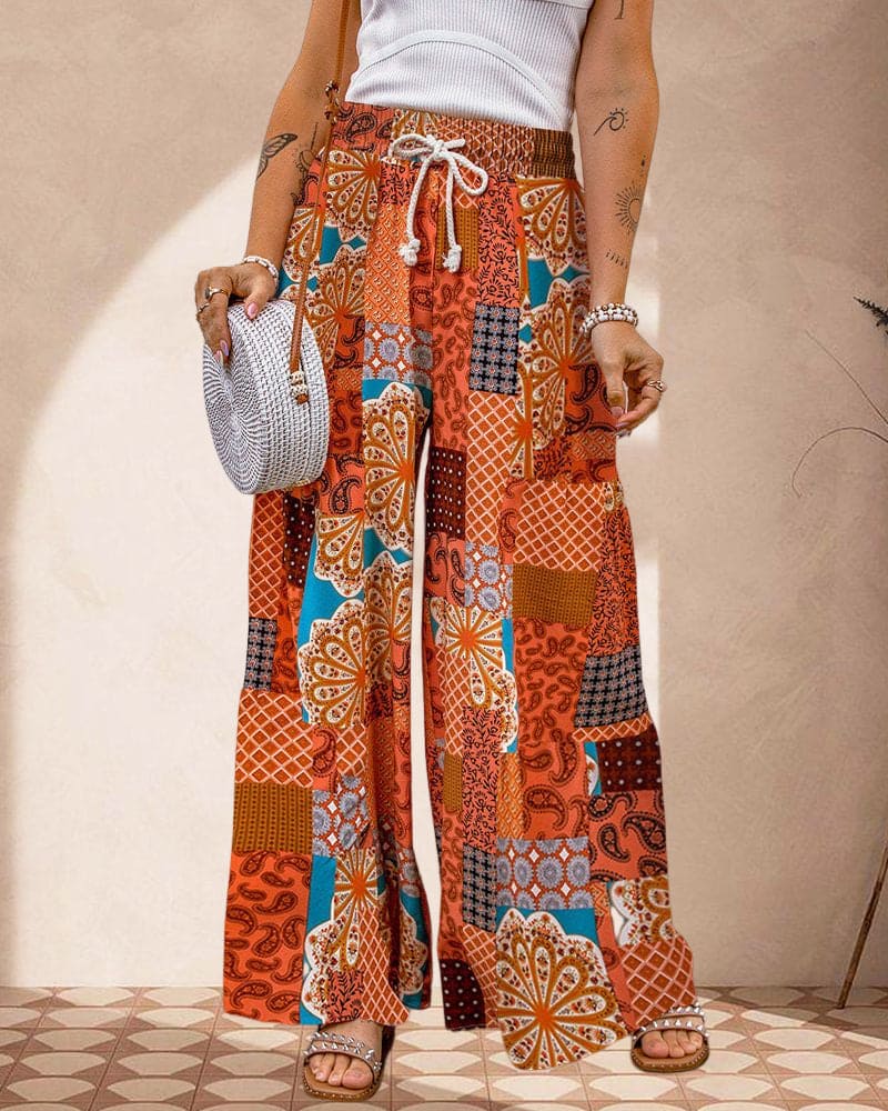 Boho pattern trousers