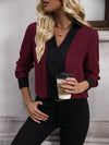 Elegant women's blouse with V-neck and collar