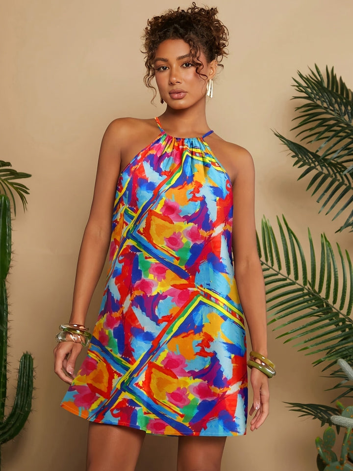 Women's - Summer Dress - Airy Floral Pattern, Short with Round Neckline - Light & Comfortable for Warm Days