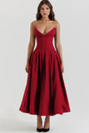 Elegant long strapless party dress