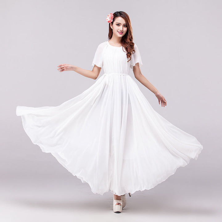 Fashionable chiffon big swing beach dress