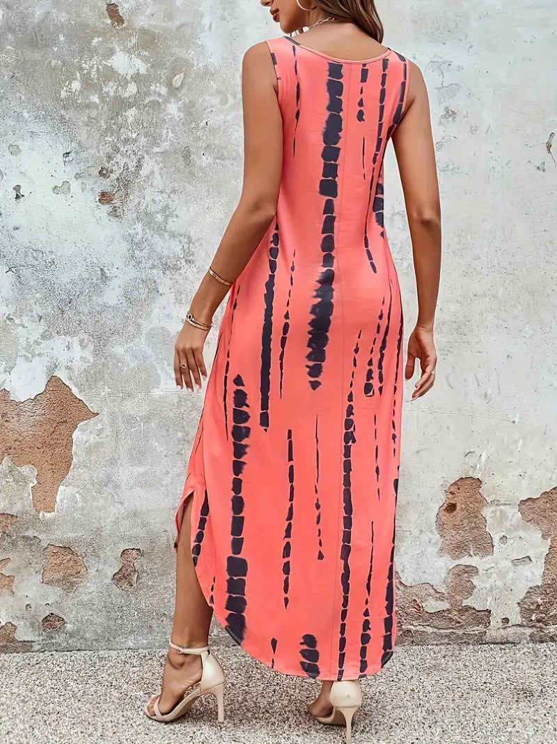 A-line maxi dress with spaghetti straps