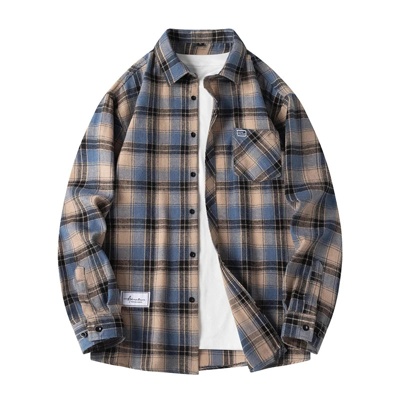 Men's - Plaid Flannel Shirt - Soft Cotton - Stylish Casual Wear