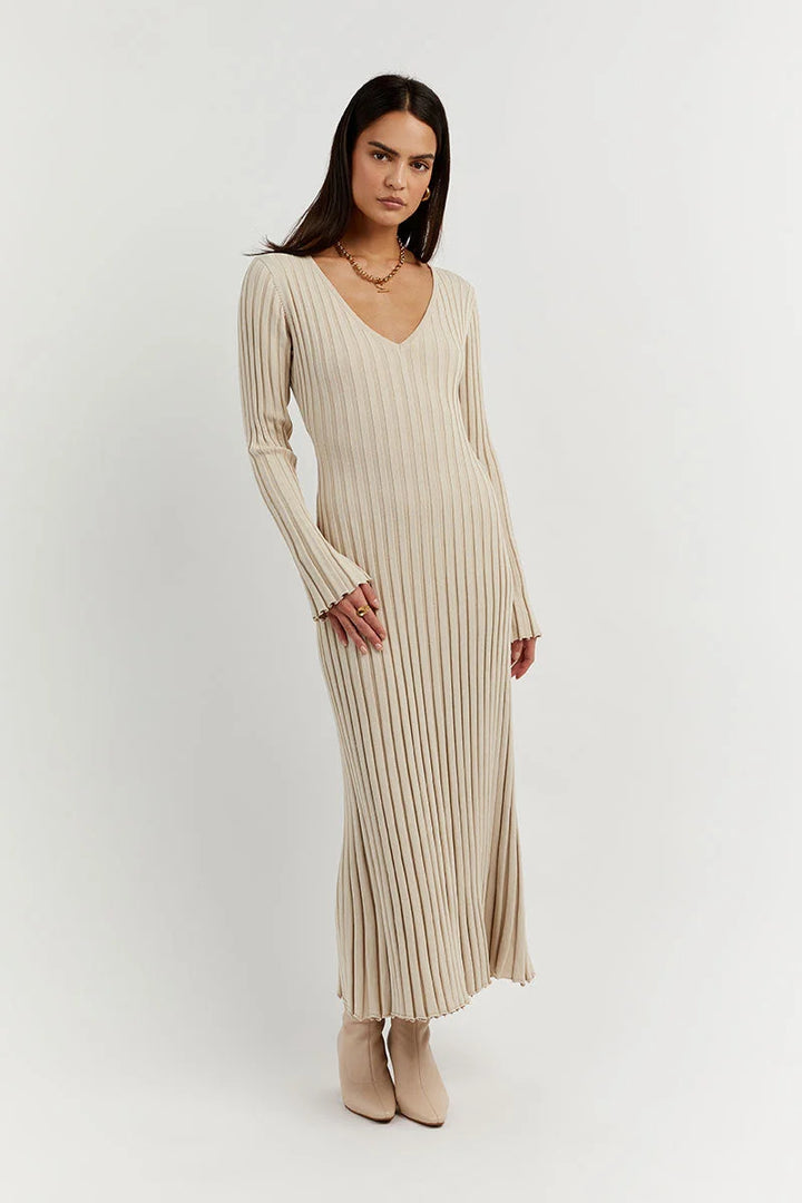 Midi dress with long sleeves