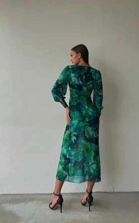 Long-sleeved maxi dress