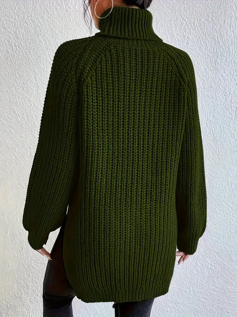 Women's - Turtleneck Sweater - Soft Knit Fabric - Stylish & Cosy Layering