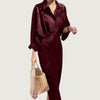 Elegant silk shirt dress with button placket