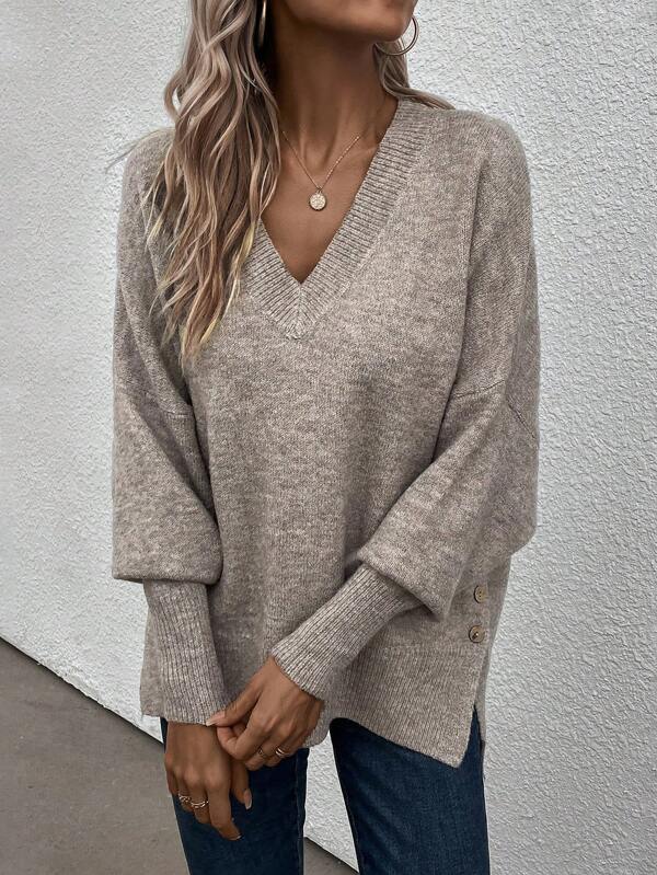 Grey monochrome long-sleeved jumper