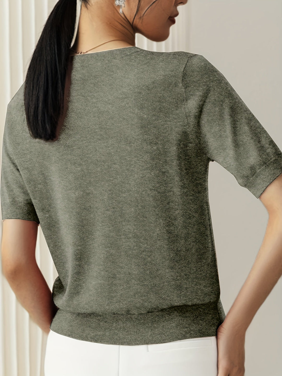 Relaxed Short-Sleeved Summer Sweater