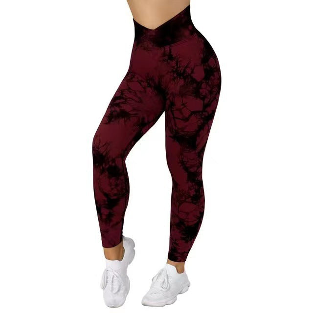 Durable Seamless Tie Dye Leggings Women's Yoga Pants