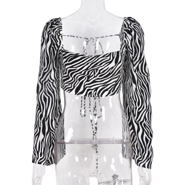 Classy fashion blouse with strap wrapped chest