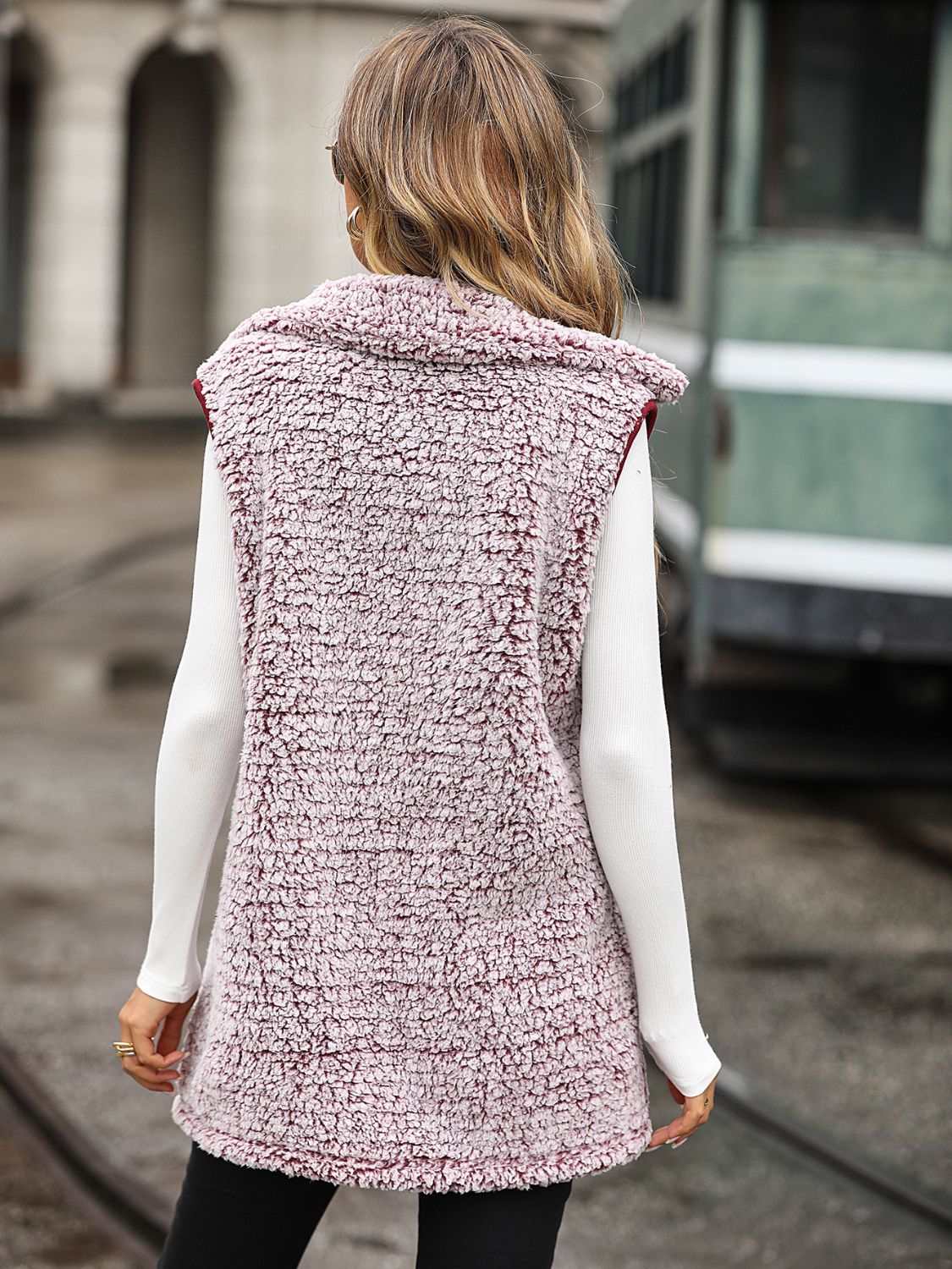 Women's - Full Size Button Down Collared Neck Vest - Stylish & Versatile Layering Piece
