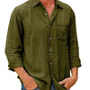 Casual single-coloured long-sleeved shirt for men