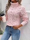 Women's cable knit turtleneck jumper