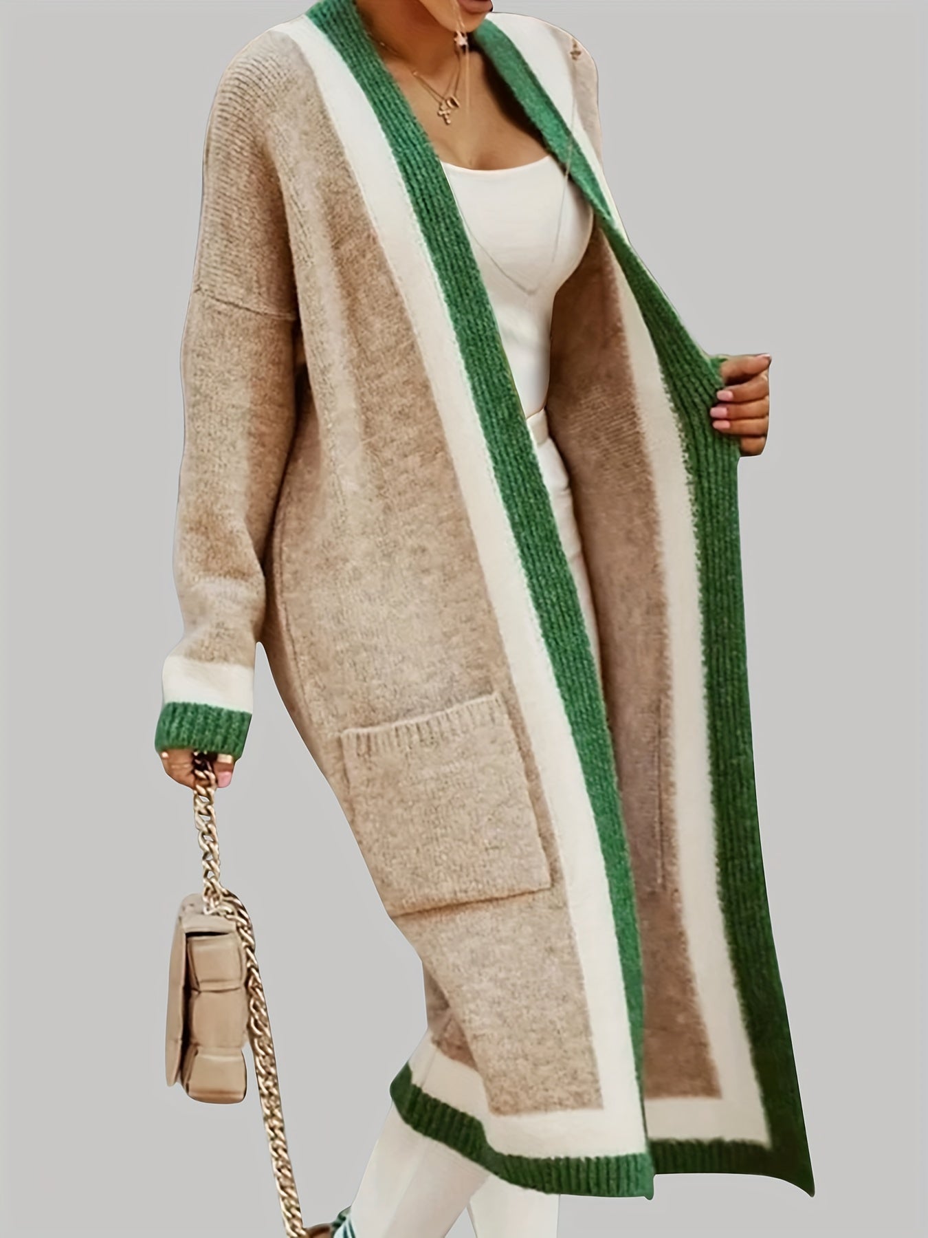Women's - Long Cardigan - Vintage Style