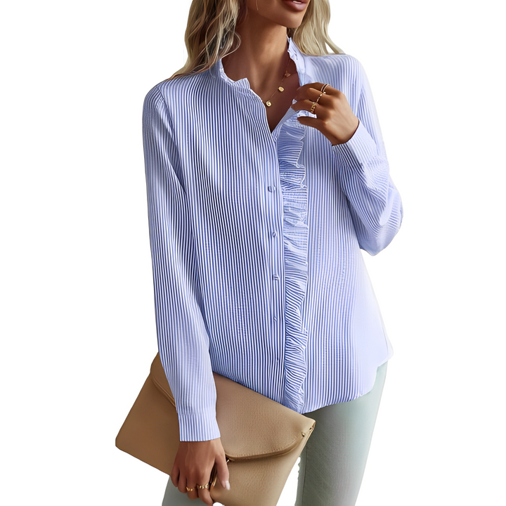 Ruched pendant button blouse