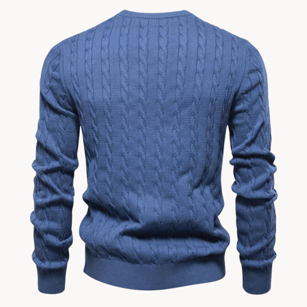 Men's - Sweater - Cable Knit - Soft Comfortable Ponty - Warm Casual Pullover for Effortless Style