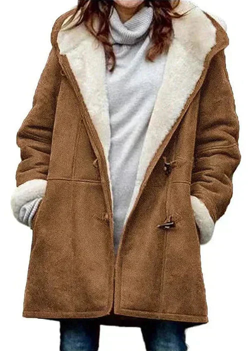 Women's - Hooded Coat - Polyester Blend - Fleece-Lined - Winter Outerwear