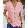 Women's - Stylish Button T-shirt - Soft Cotton - Casual Wear for Everyday Comfort