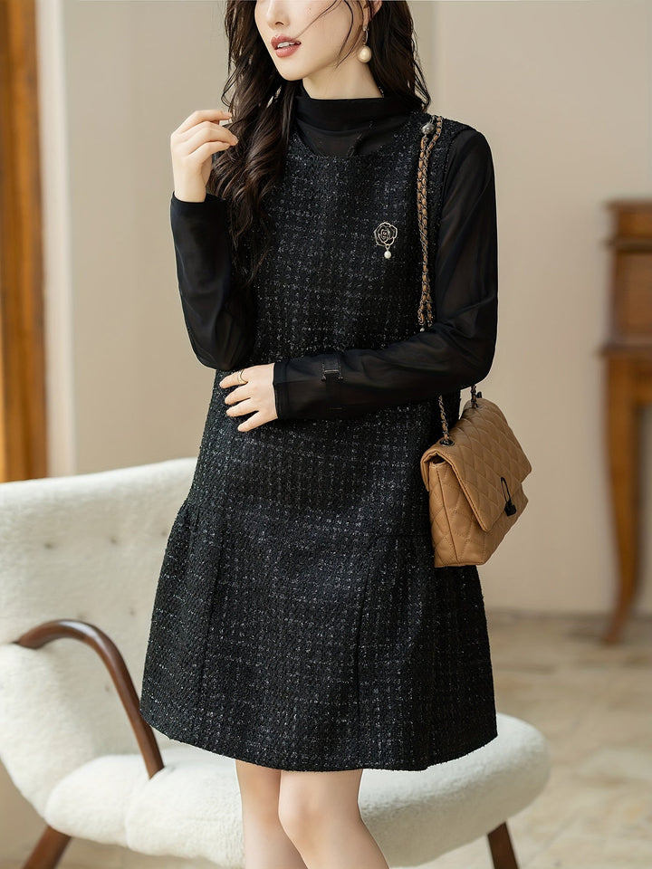 Women's - Chic Sleeveless Waistcoat Dress - Elegant Casual Dress - Versatile Fashion for Every Occasion