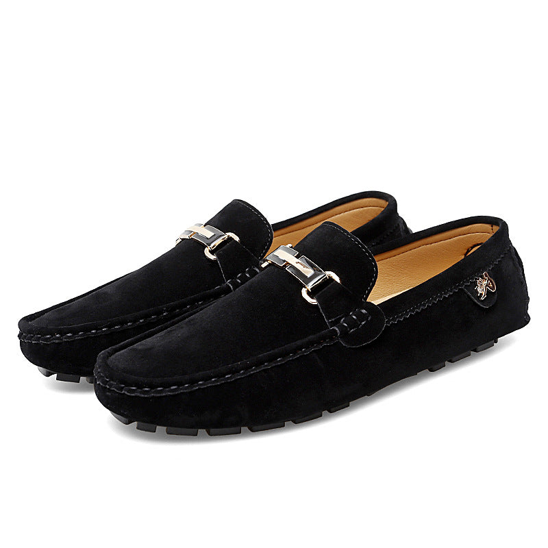 Elegant leather loafer moccasins