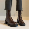 Women's - Ankle Boots - Stylish Square Toe Design with Block Heel - Comfortable Footwear for Any Occasion