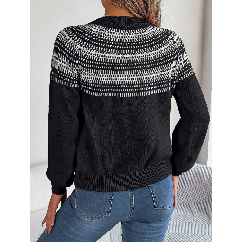 Knitted women's jumper with a Norwegian pattern