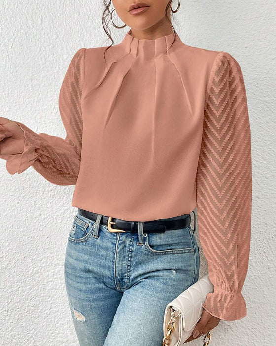 Long-sleeved top in coastal style