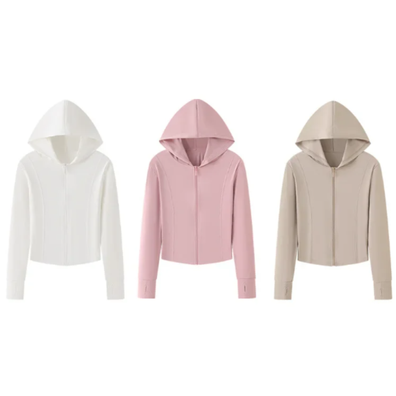 Lightweight zip-up hoodie for sun protection