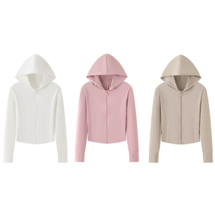 Lightweight zip-up hoodie for sun protection