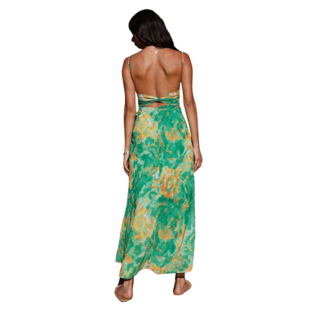 Flowing maxi dress with floral pattern