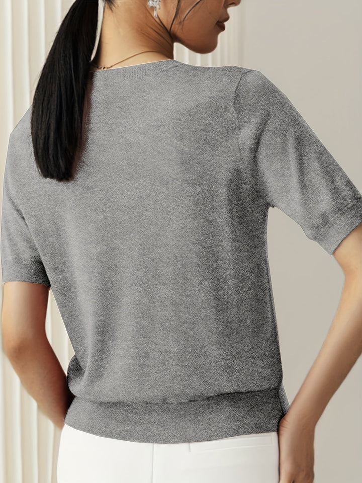 Relaxed Short-Sleeved Summer Sweater