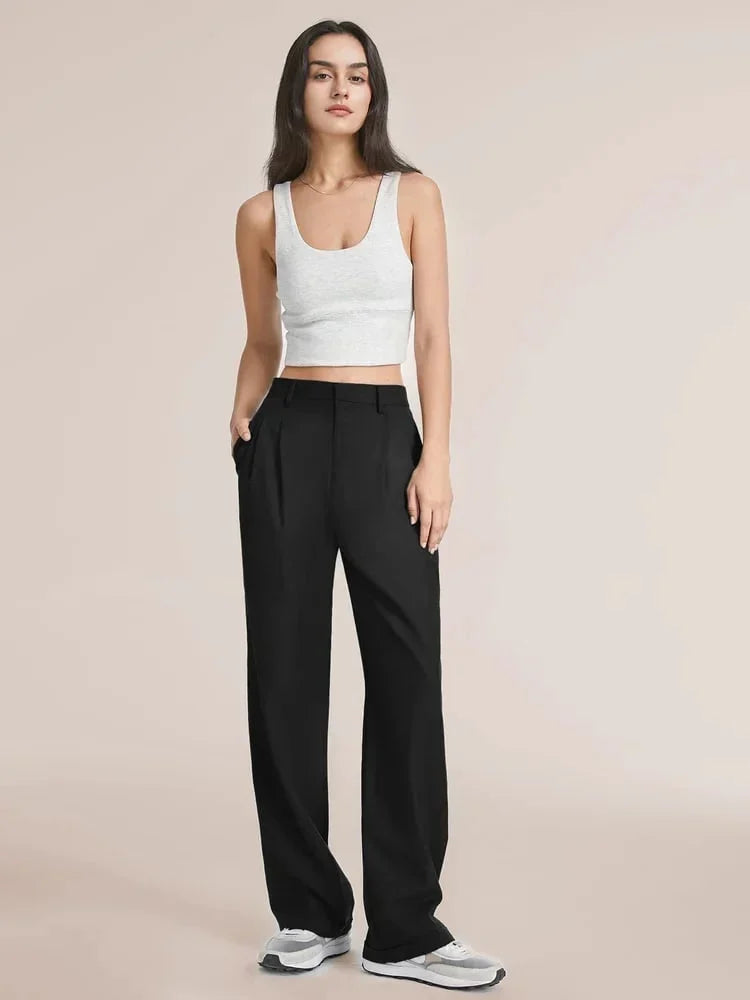 Palazzo trousers with a high waist and wide leg