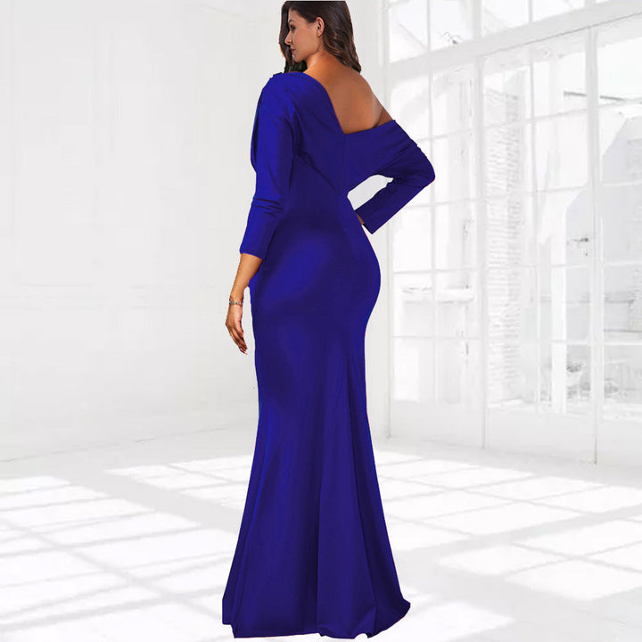 High Quality Perfect Pleated Evening Dress Long Sleeve Dress