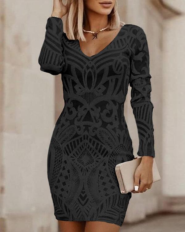 Bodycon dress with V-neckline