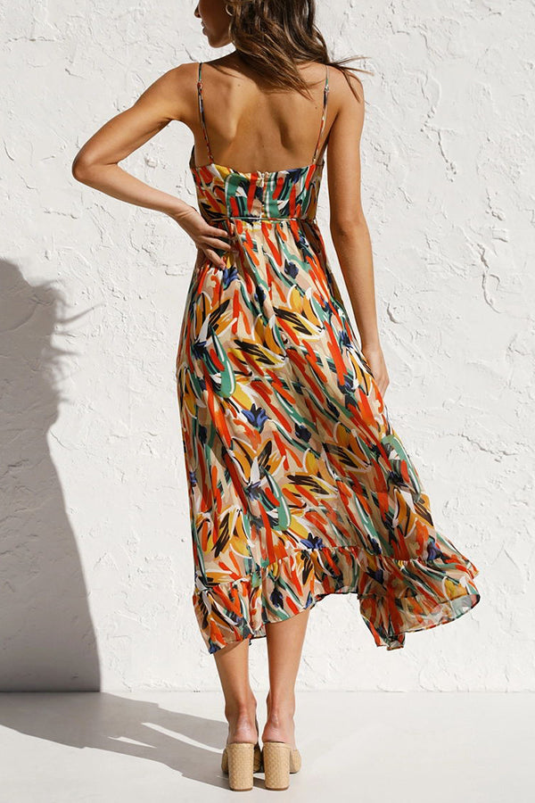 High quality colourful midi dress