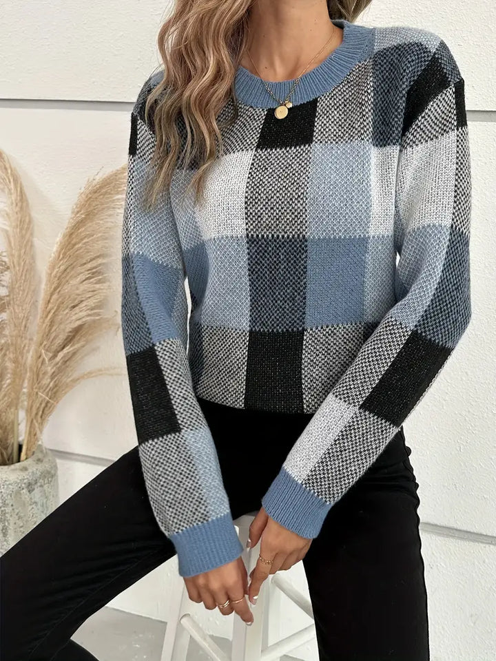 Jumper with checked pattern