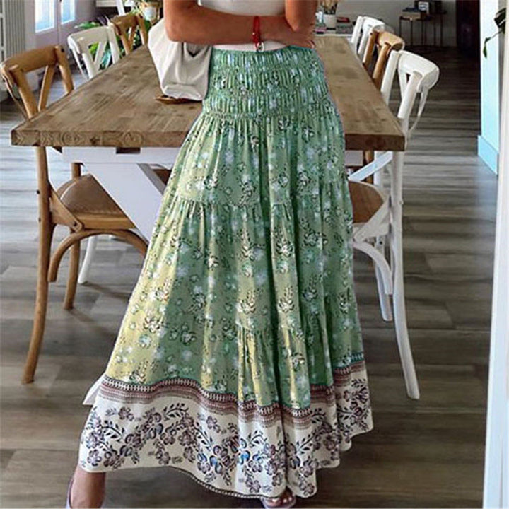 Clothing Printed skirt Casual skirt with high waist Long skirt