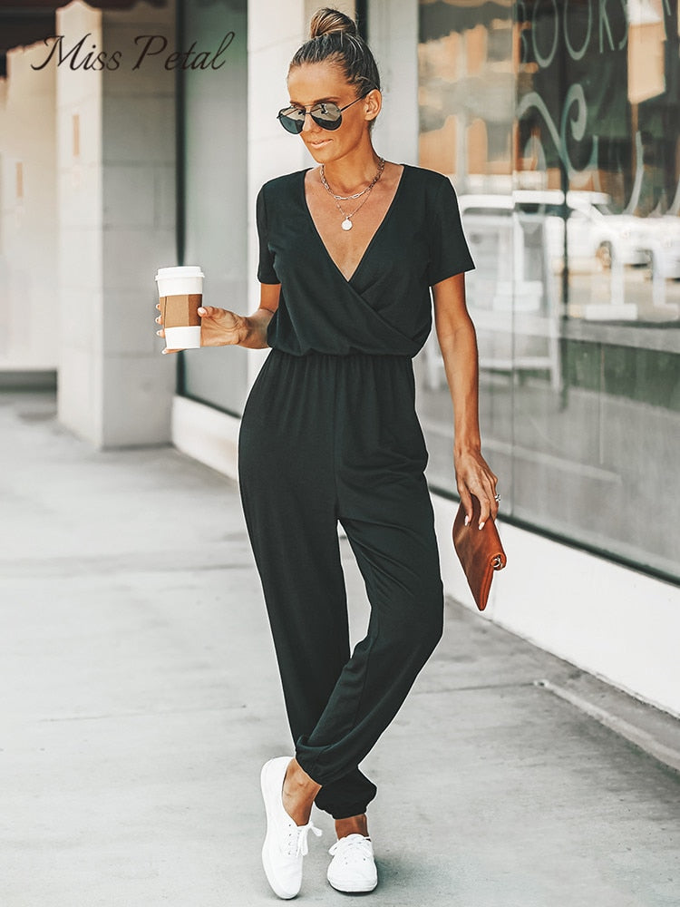 Summer jumpsuit with short sleeves