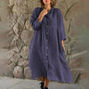 Loose-fit shirt dress in cotton linen