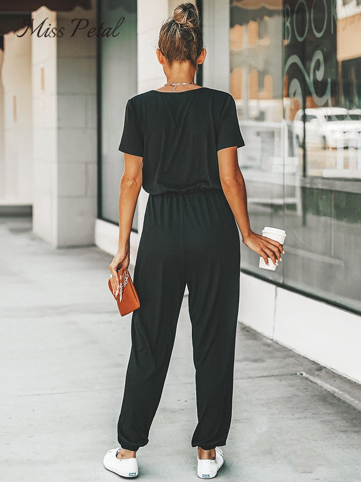 Summer jumpsuit with short sleeves