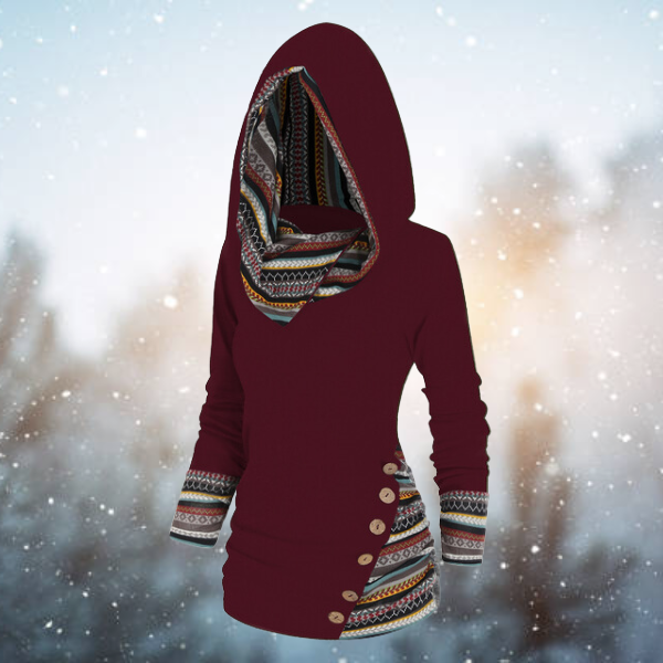 Tribal hooded sweater