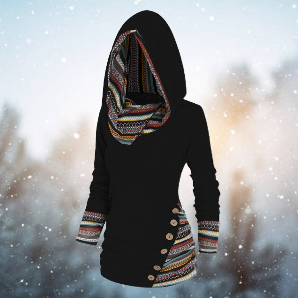 Tribal hooded sweater